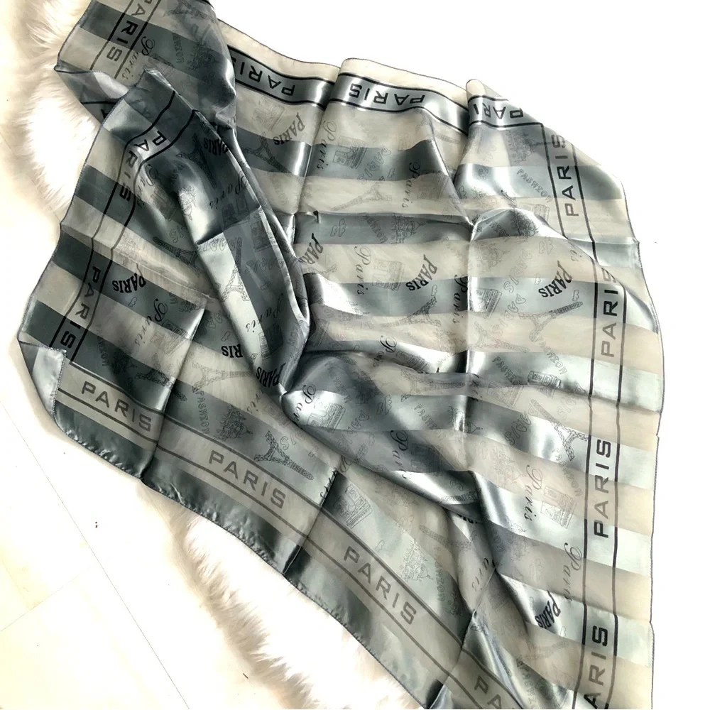 NWOT Paris Eiffel Tower Large Neck Head Scarf